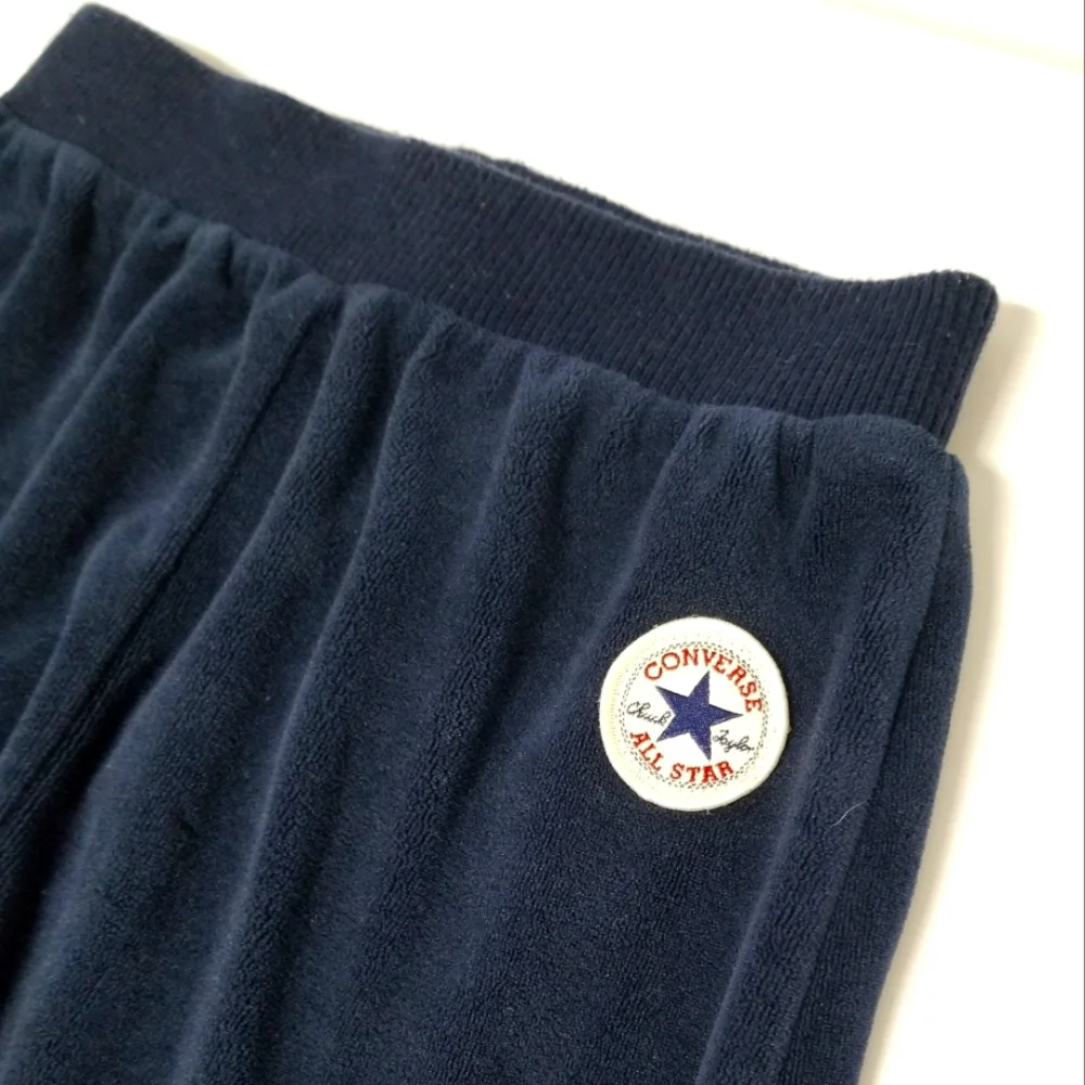 Converse Toddler Unisex Joggers Navy Blue Velour Baby 24mo